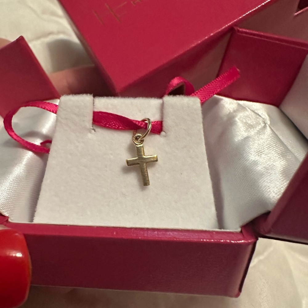 Helen Ficalora Mini Gold Cross Charm